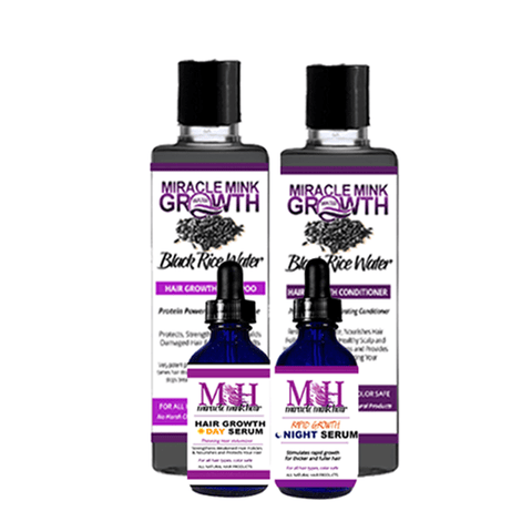 Day & Night Serum w/Protein Shampoo & Conditioner - Miracle Mink Hair Wholesale Inc